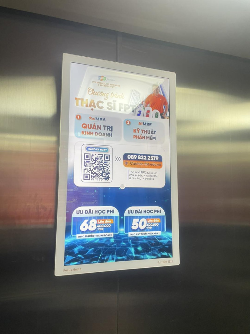 Trimai thực hiện đa dạng các dịch vụ quảng cáo thang máy