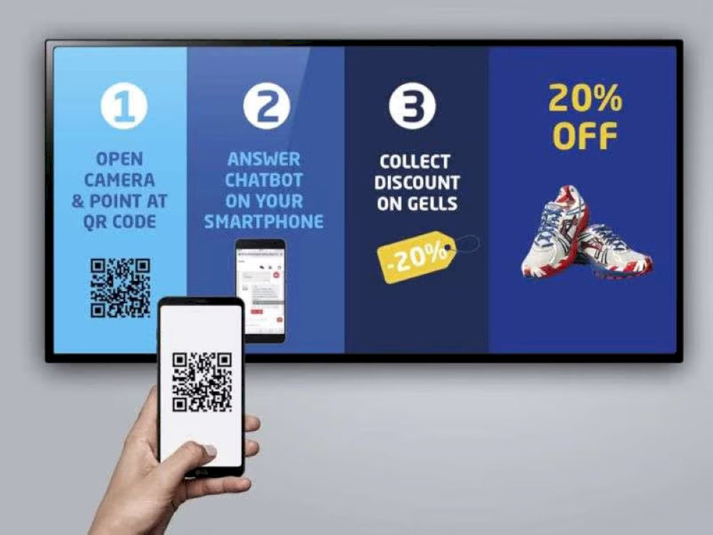 Màn hình quảng cáo tương tác cho phép người xem tương tác trực tiếp qua mã QR
