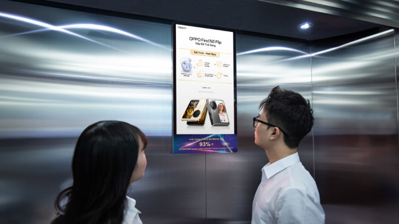 Quảng cáo DOOH thang máy chi phí linh hoạt, tiếp cận khách hàng tiềm năng