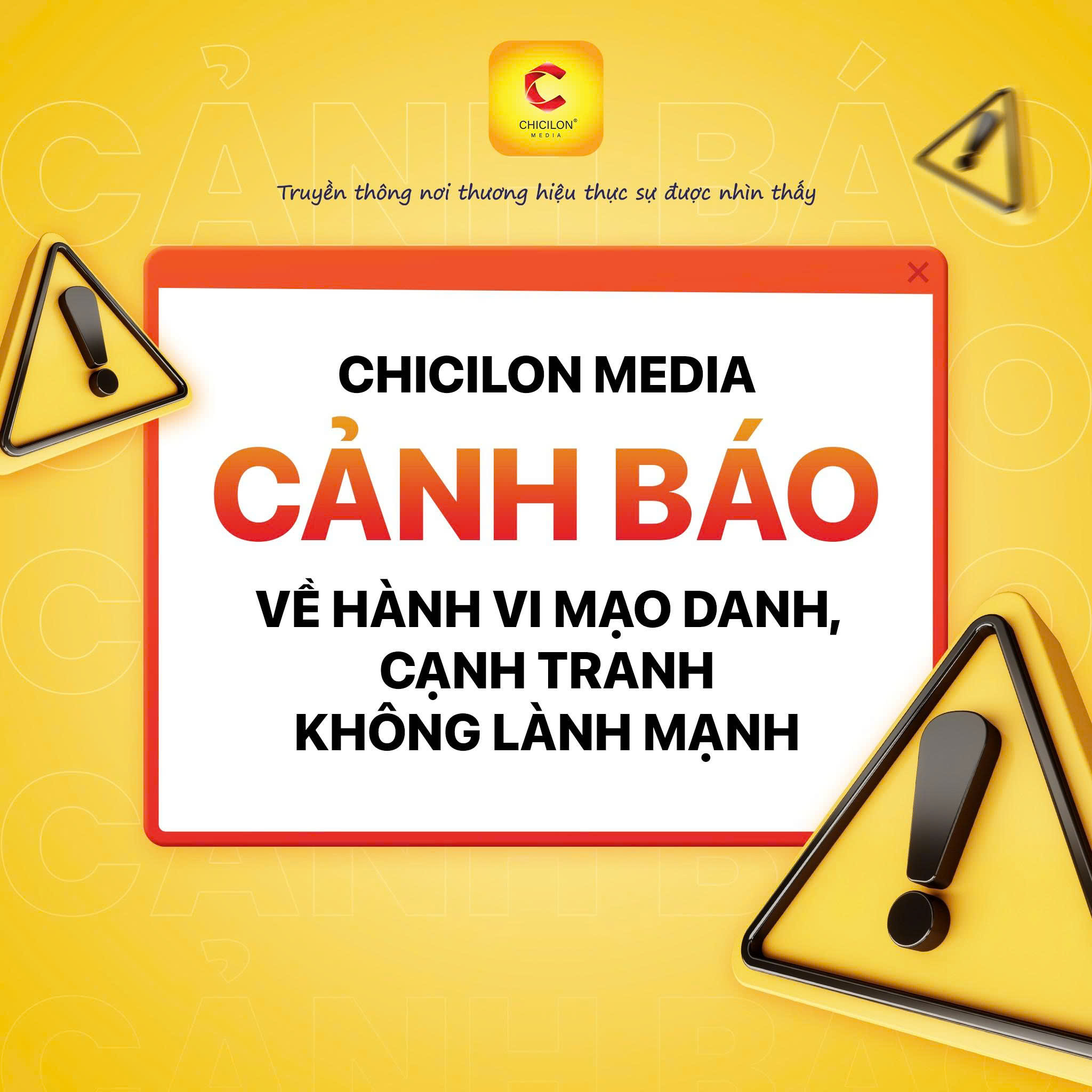 Chicilon Media cảnh b&aacute;o về h&agrave;nh vi mạo danh, cạnh tranh kh&ocirc;ng l&agrave;nh mạnh